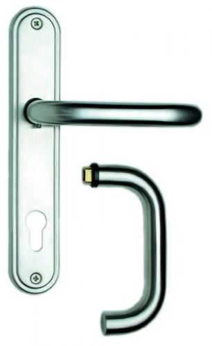 Rostex Uran štítové dveřní kování - klika-klika pro klíč 90mm Nerez mat