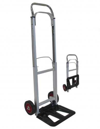 Rudl skládací hliníkový 90kg/150mm plná kola