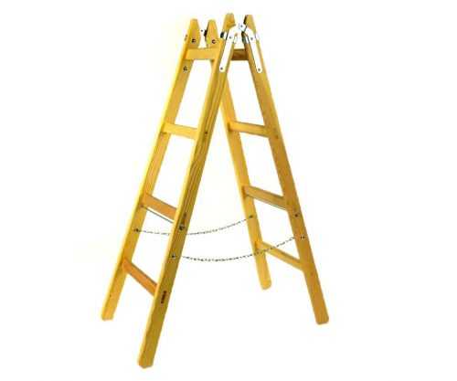 Dvojitý dřevěný žebřík - štafle Exklusive - 9 příček