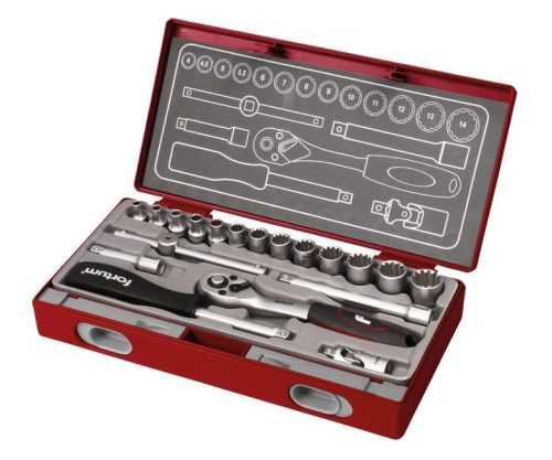 Extol Fortum sada nástrčných klíčů Multi-lock 19ks