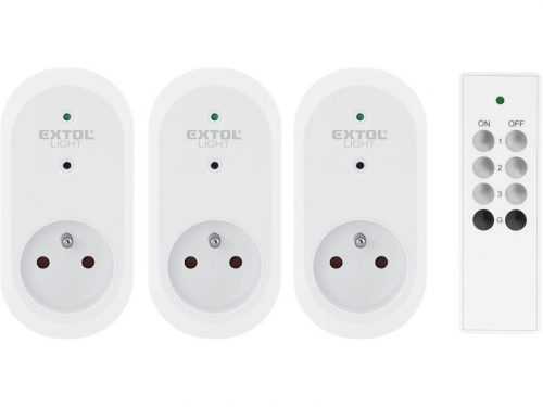 Sada dálkově ovládaných zásuvek s ovladačem 3ks Extol Light 43801