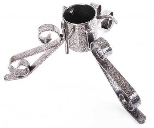 Stojánek na vánoční stromek kovový - stříbrný