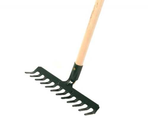 Hrábě kovové s násadou - 16 hrotů
