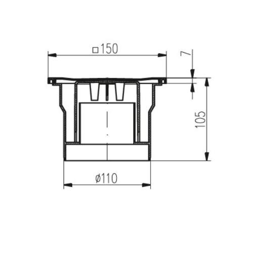 Vpusť podlahová spodní D 110 mm