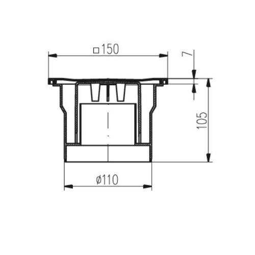 Vpusť podlahová spodní D 110 mm