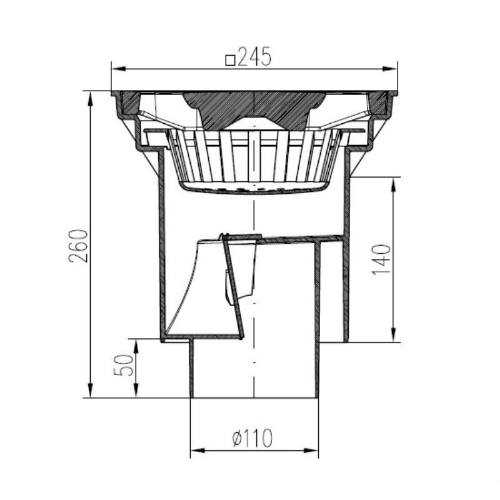 Vpusť kanalizační spodní