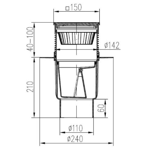 Vpusť kanalizační spodní D 110 mm