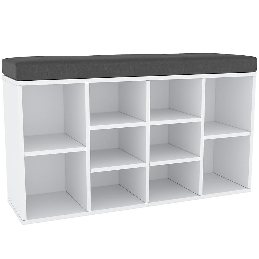 Botník z siedziskiem Bílý/grafit 54.5X104X30 3 Baumax