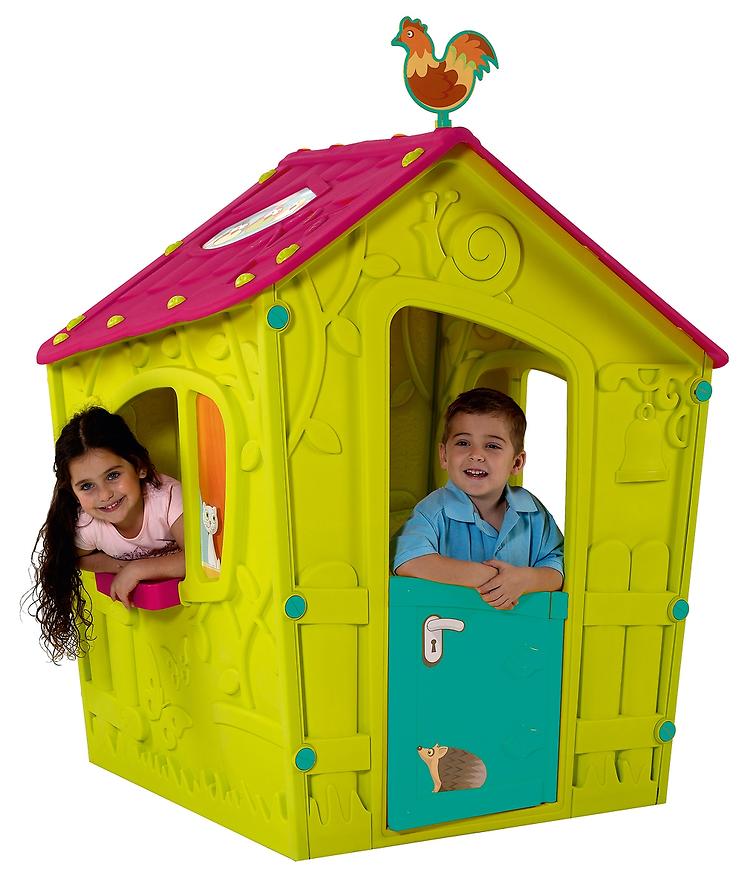 Dřevěný domeček Magic Playhouse Zeleno-Růžové Baumax