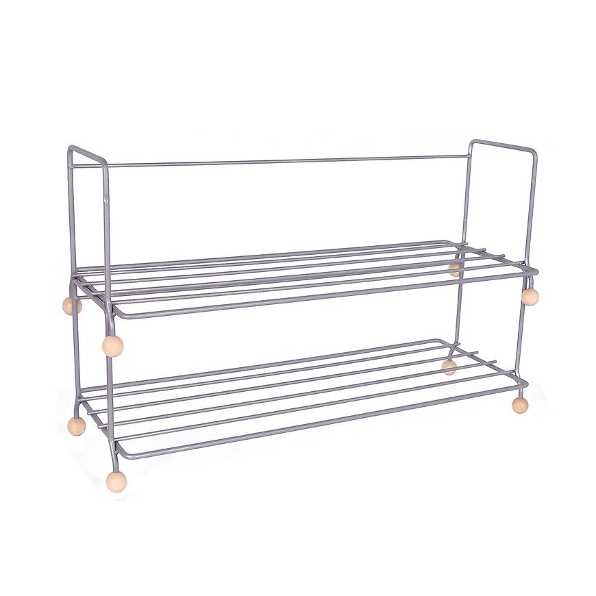 Elvis stojan na boty 2 části 5327-2025 šedý/buk Baumax