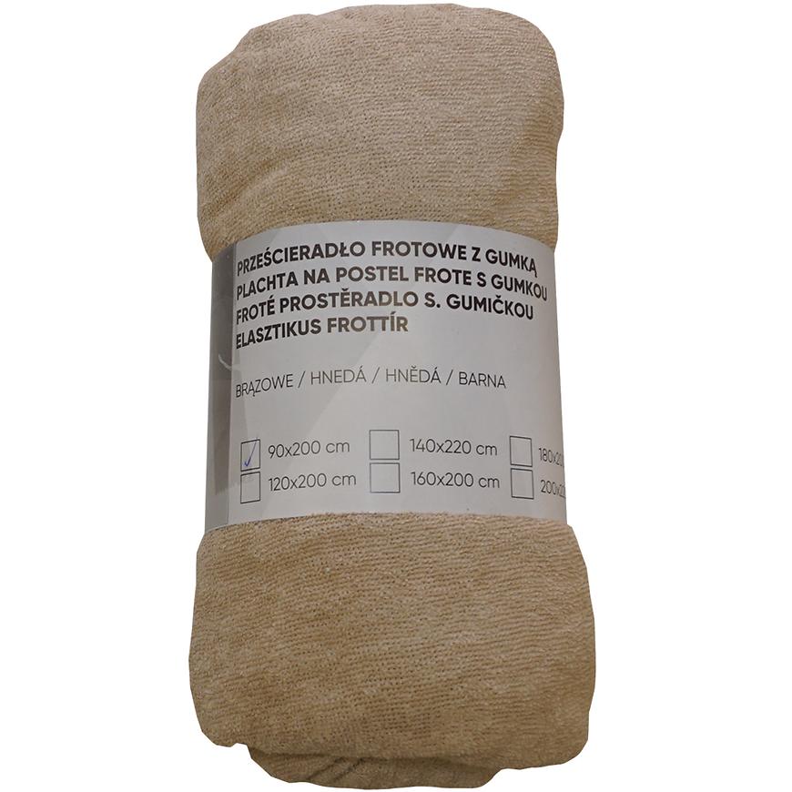Froté prostěradlo s gumičkou Hnědý 160X200   Baumax