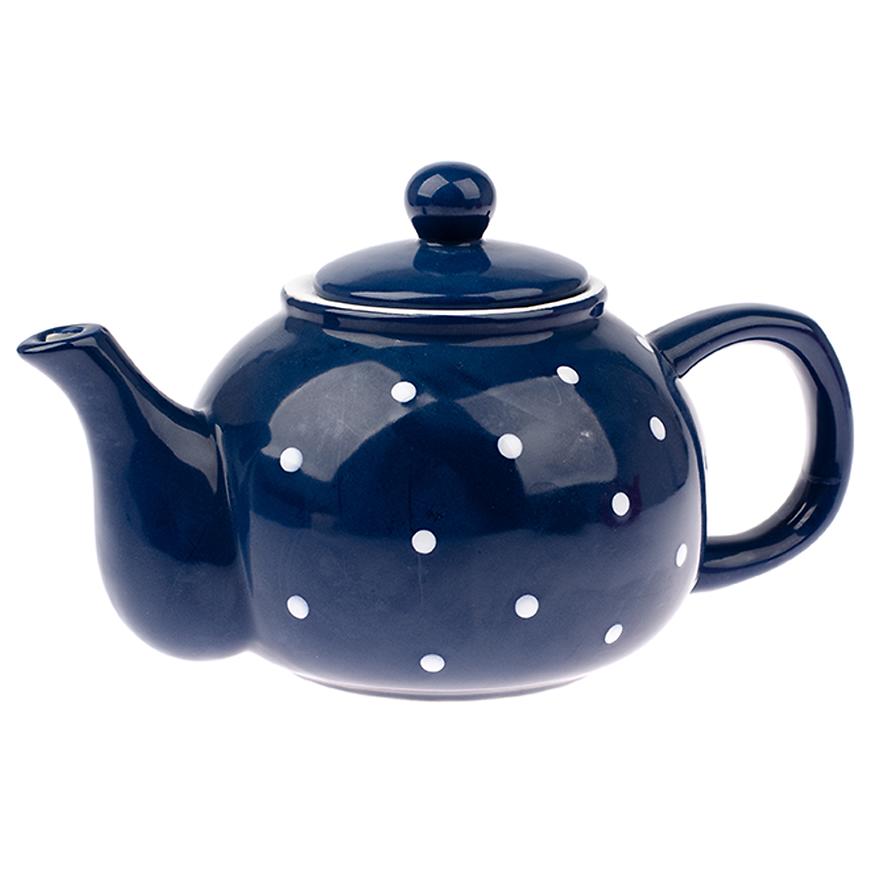 Keramická čajová konvička s puntíky 1l modrá KK191015 Baumax