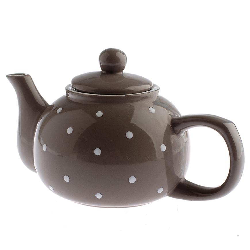 Keramická čajová konvička s puntíky 1l šedá KK191028 Baumax