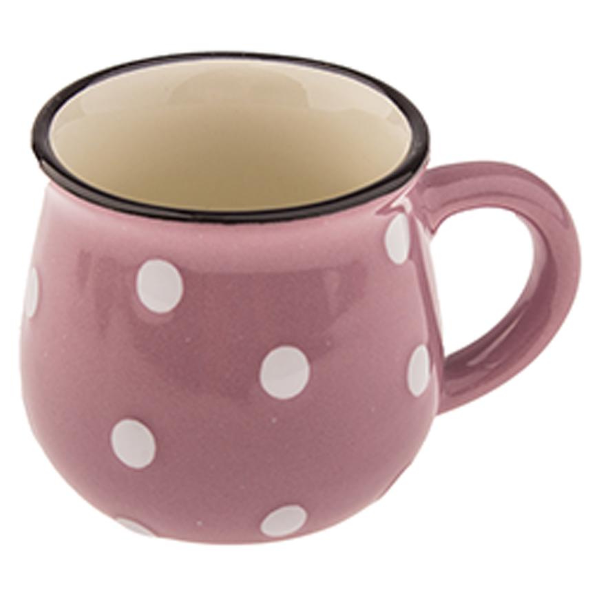 Keramický hrnek s puntíky 75ml fialový KK5084