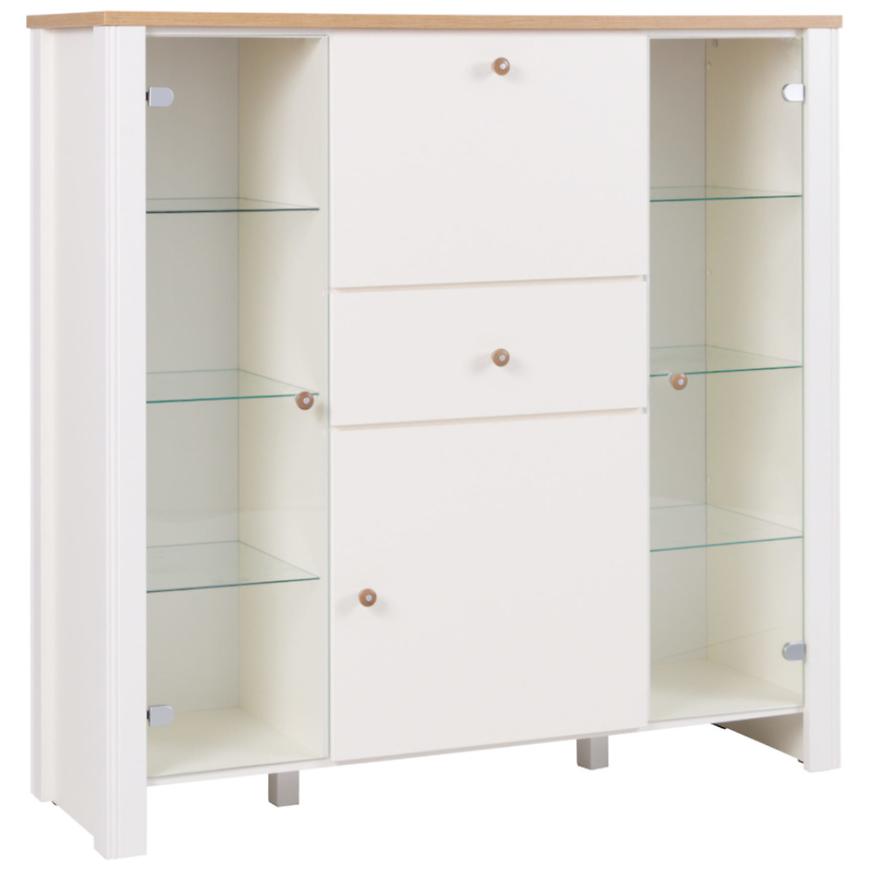 Komoda Berg 12 Cream/Dub Zlaty Baumax