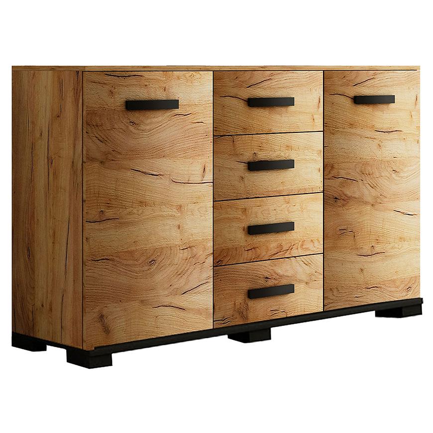 Komoda Bergamo 150 dub craft zlatý/černá Baumax