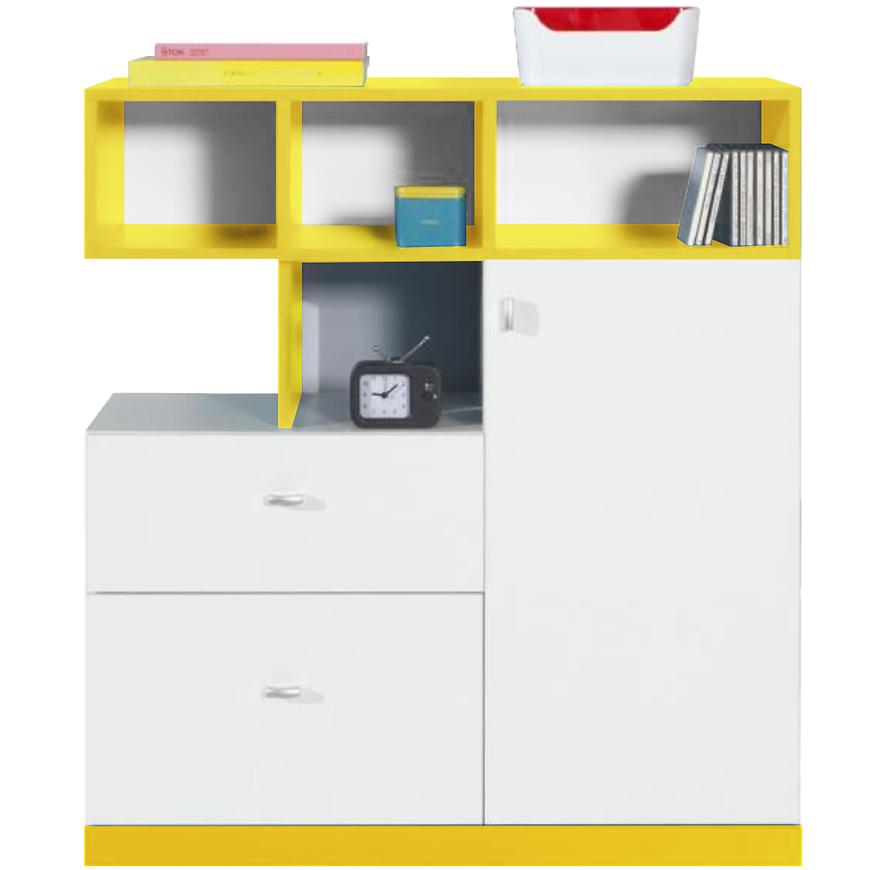 Komoda Mobi MO-9 bílá / žlutá Baumax