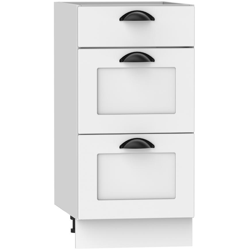 Kuchyňská Skříňka Adele D40s/3 Bílý Puntík/Bílý Baumax