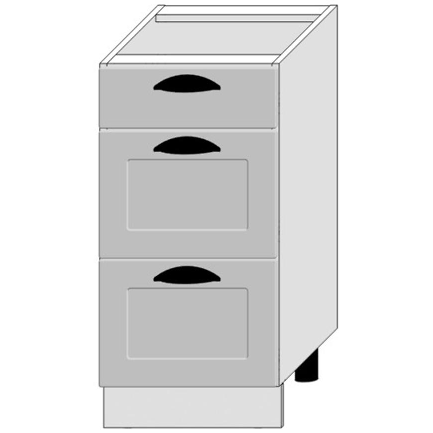 Kuchyňská Skříňka Adele D40s/3 Šedá Mat/Bílý Baumax