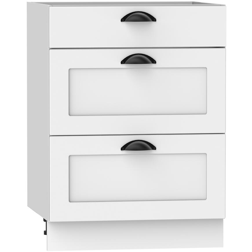 Kuchyňská Skříňka Adele D60s/3 Bílý Puntík/Bílý Baumax