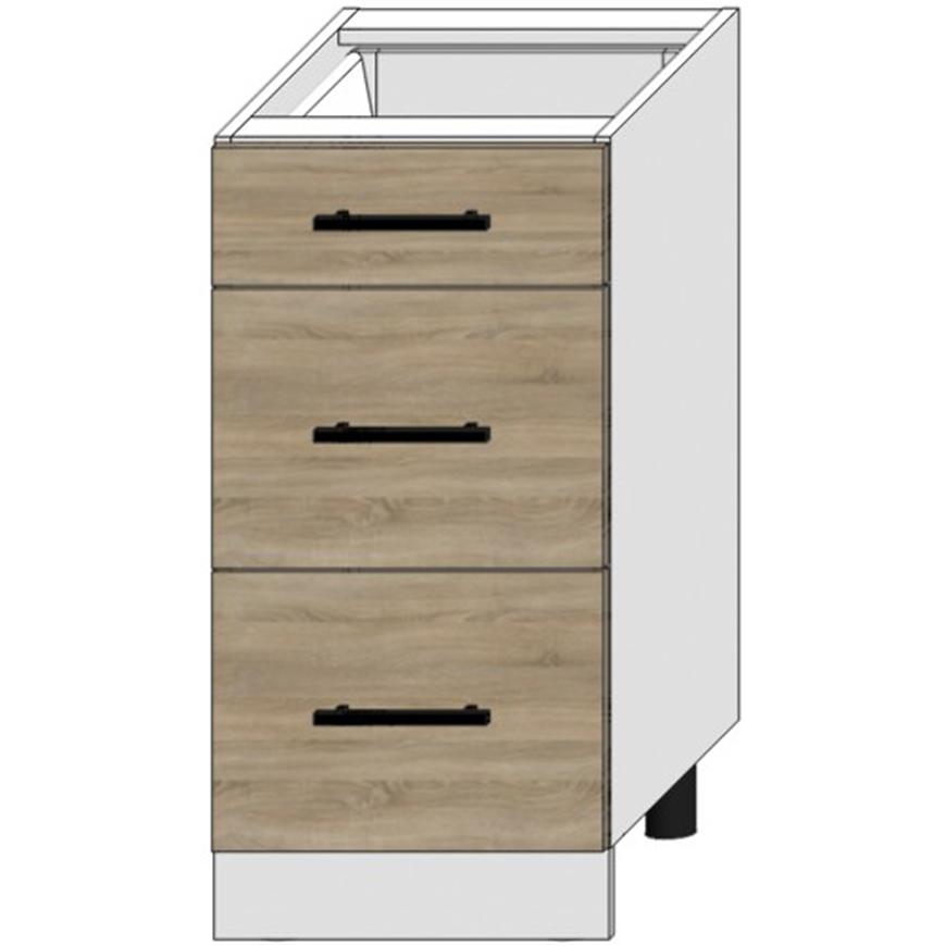 Kuchyňská Skříňka Bono D40s/3 Dub Sonoma/Bílý Baumax