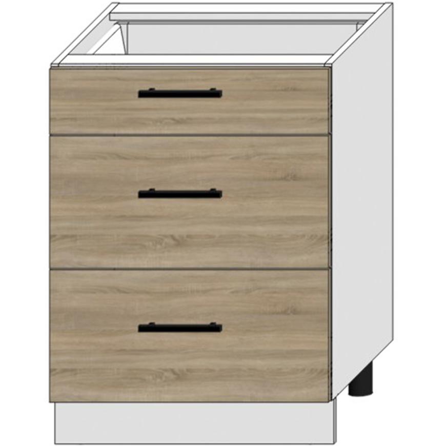 Kuchyňská Skříňka Bono D60s/3 Dub Sonoma/Bílý Baumax