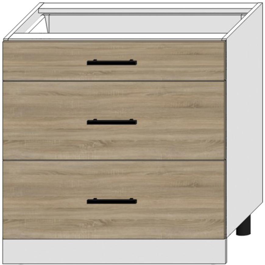 Kuchyňská Skříňka Bono D80s/3 Dub Sonoma/Bílý Baumax