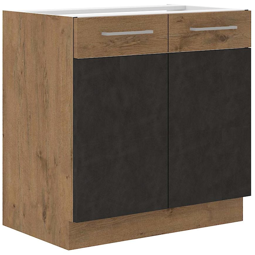 Kuchyňská skříňka Vigo 80D 2F BB grafit mat/dub lancelot Baumax