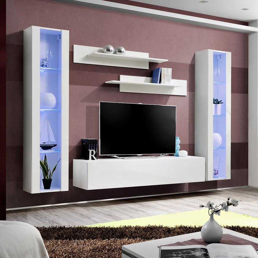 Obývací stěna Fly A2+sklo bílá Baumax