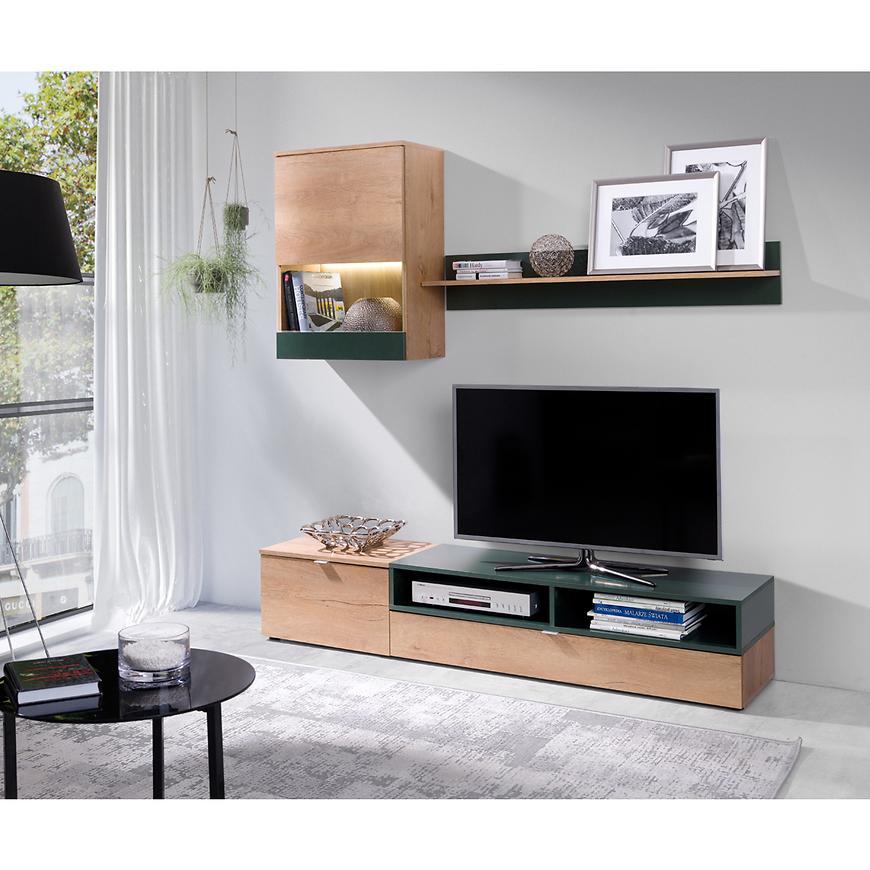 Obývací stěna Roco Dub Lefkas/Zelená Baumax