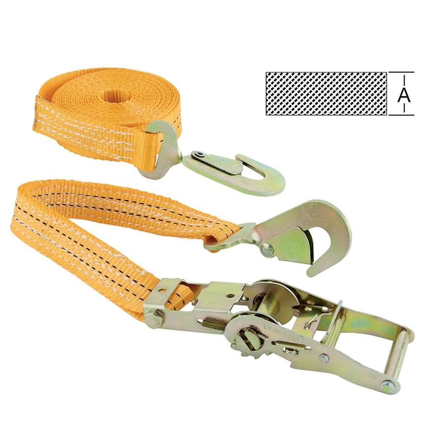 Popruh s ráčnou 35 mm x 6 m + karabina Vormann