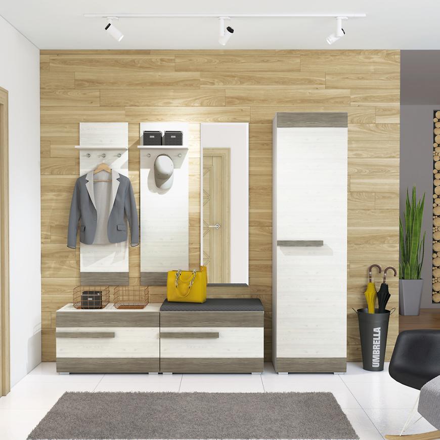 Předsíňová Stěna Blanco I Borovice Sněžná/New Grey Baumax