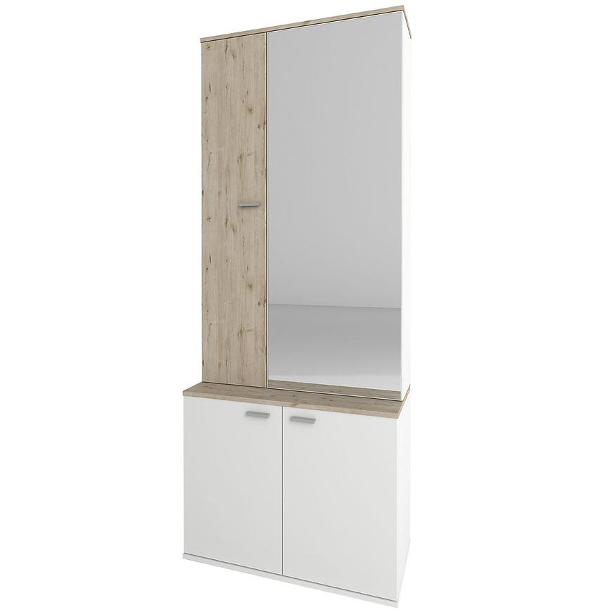 Předsíňová stěn Barcelona Bílá/Oak Wellington Baumax