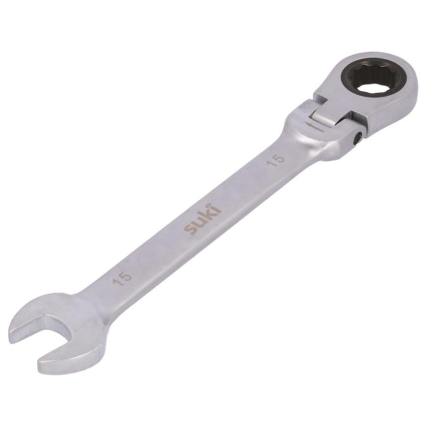 Ráčnový očkoplochý klíč ohebný 15 mm Suki