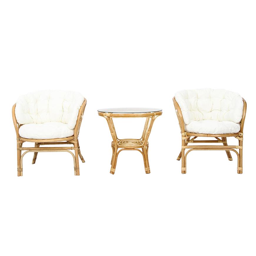 Sada rattan Bahama 1+2 přírodní/béžový Baumax