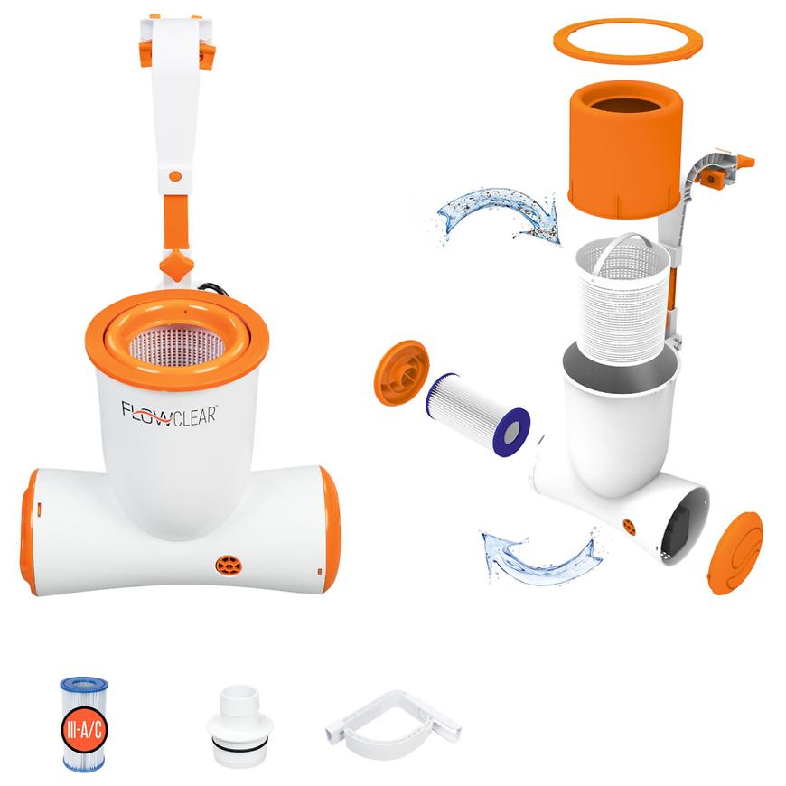 Skimatik- 2in1 skimmer+filtrace FLOWCLEAR 2.574 l / hod 58462 Bestway