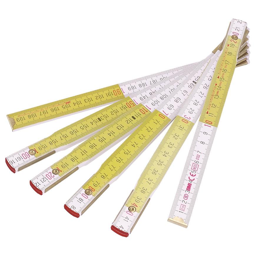 Skládací metr 2 m CE dřevo žluto/bílý Suki