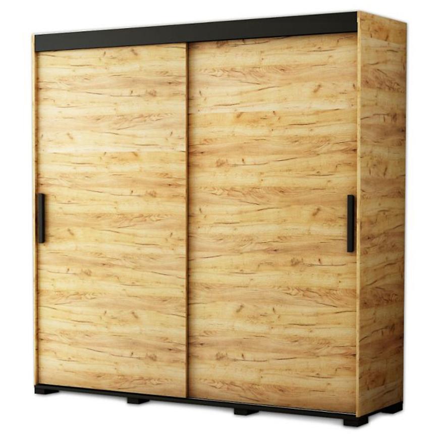 Skříň Bergamo 180 Dub Craft Zlatý/Černý Baumax