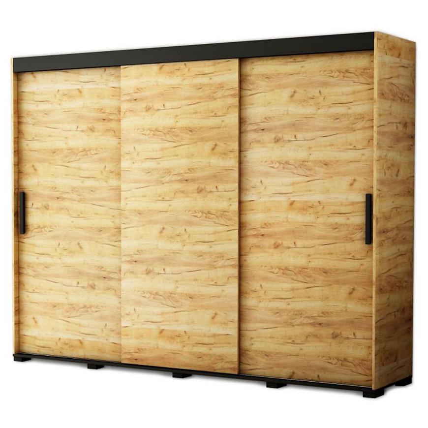 Skříň Bergamo 250 Dub Craft Zlatý/Černý Baumax