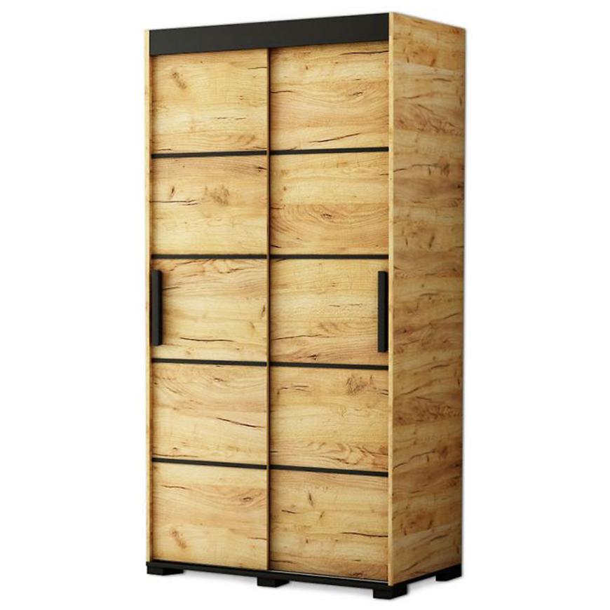 Skříň Bergamo V1 120 Dub Craft Zlatý/Černý Baumax