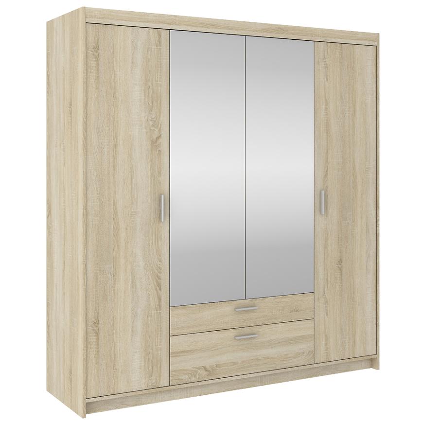 Skříň Elena 4d Dub Sonoma Se Zrcadlem Baumax