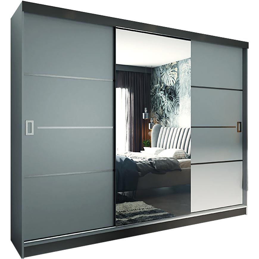 Skříň Retro 4 200 Zrcadlo Grafit/Černá Mat Baumax