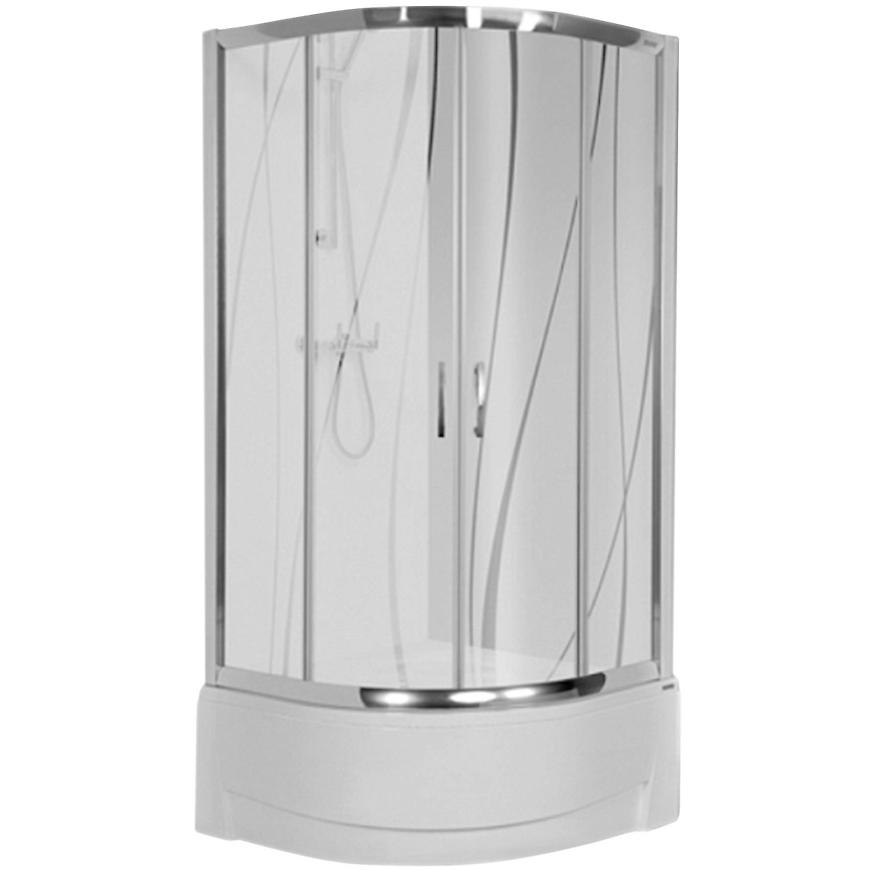 Sprchový kout čtvrtkruhový SET-KP4/TX5B 80/165 W15 SB+VAN+KR 2D Sanplast