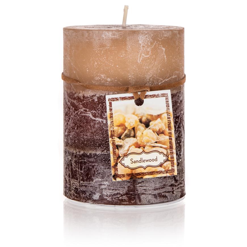 Svíčka 3-barevná 6.8x9.5cm sant. Dřevo 64395002