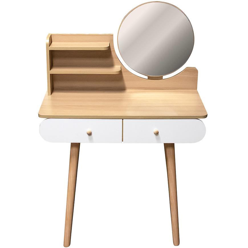 Toaletní stolek Jumi Scandi se zrcadlem Světlý buk + Bílý Cm-891937 Baumax