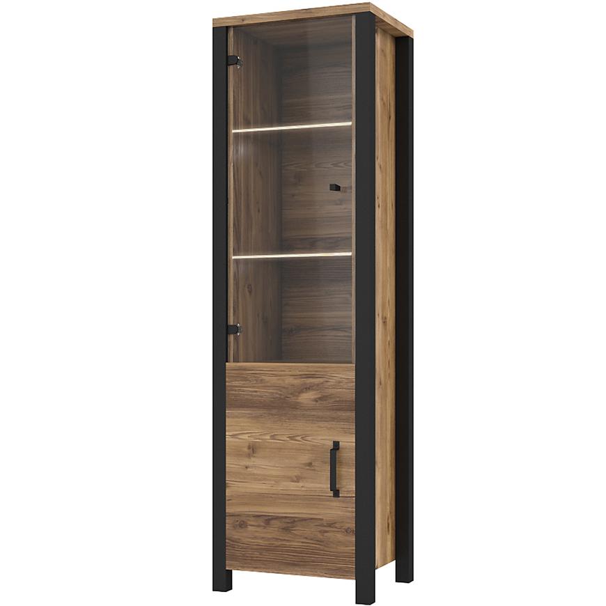 Vitrína Olin 5 2D appenzeller fichte/černá Baumax