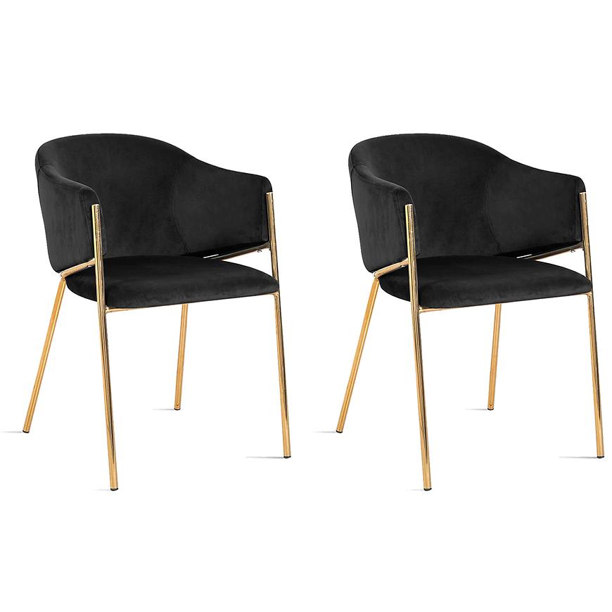 Židle Antala Černá/ Noha Zlatý - 2 ks Baumax
