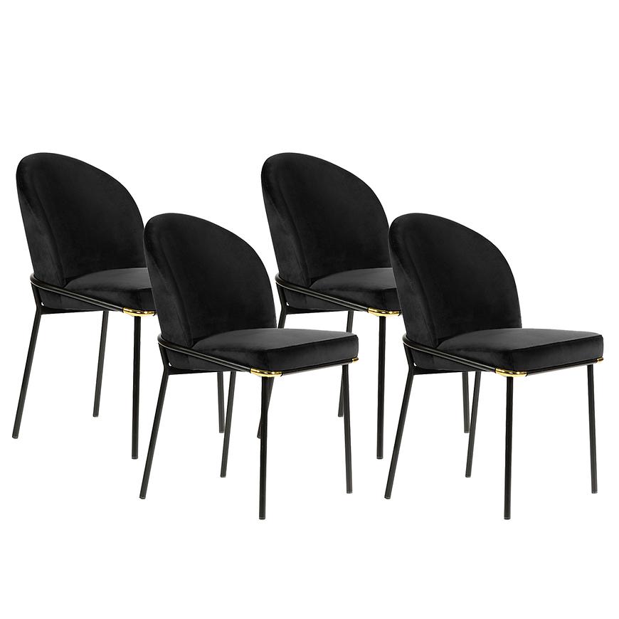 Židle Boris Černá/ Noha Černá - 4 ks+Zlatý Dekor Baumax