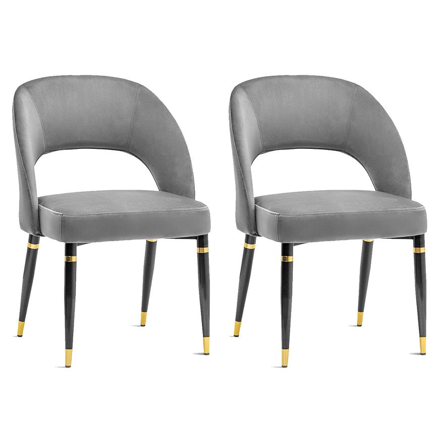 Židle Diva Šedá/ Noha Černá - 2 ks/ Zlatý Dekor Baumax