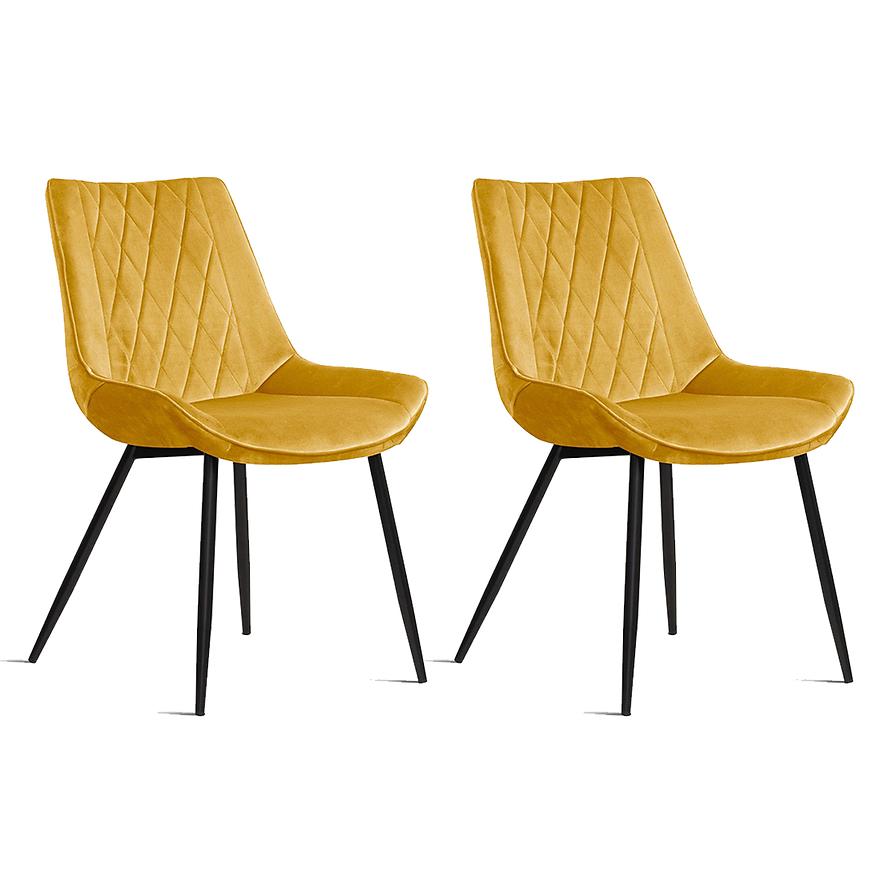 Židle Dubai Žlutá [BL68]/ Noha Černá - 2 ks Baumax